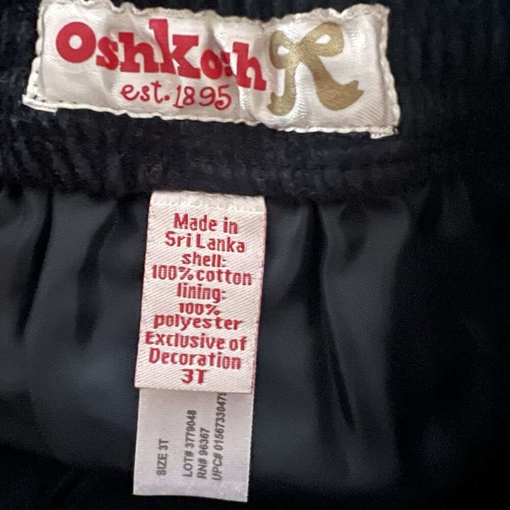 Oshkosh Velvet Skirt 3T Pleated - Picture 3 of 5